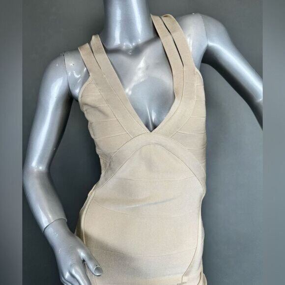 Lulus Beige Bandage Bodycon Mini Dress - Picture 8 of 9